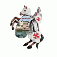 Magnet publicitaire personnalisé chevalier sur son cheval - MDF découpé laser - Fabriqué en France_1