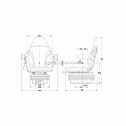 Siège universel avec accoudoir - Adaptable tracteur agricole JOHN-DEERE - Suspension mécanique 120 kg_1