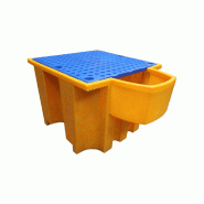 Bac de rétention PE 1100 litres + Caillebotis + Réceptacle intégré - Caillebotis plastifié_1