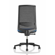 Fauteuil de bureau neuf - ADJUST noir avec accoudoirs - pivotant, ergonomique et design - structure séparée d'assise capitonnée et dossier aéré à treillis 3D_1