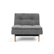 Fauteuil design convertible Dublexo Eik - Lit 90x115 cm - Pieds chêne naturel - Tissu Twist Charcoal_1