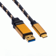 Roline gold câble usb 3.2 gen 1, a-c, m/m, retail blister, 1 m_1
