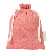 Sac publicitaire - Sac à provisions en coton recyclé avec fermeture à cordon de serrage - 120 g/m² - Rouge_1