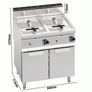Friteuse à gaz professionnelle 2x10 litres sur meuble_1
