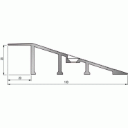 Rampe d'accès en aluminium - 80 x 80 cm - capacité 200 kg - seuil 190 à 360 mm - Réf. MOT016 - Marque Mottez_1
