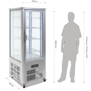 Vitrine à pâtisserie sur roulettes avec 4 côtés vitrés_1