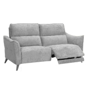 Canapé 3 places ATTITUDE - 2 relaxations électriques - Têtière réglable à 10 crans - Tissu chenillé gris argent_1