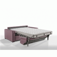 Canapé convertible express premium 160 cm - Sommier à lattes Renatonisi - Matelas Bultex - Velours vieux rose_1