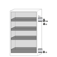 Armoire de sécurité Q-PEGASUS-90 modèle Q90.195.120.WDAC - Réf 30002-047-30817 - Type 90 avec portes battantes et conformité NF EN 14470-1_1