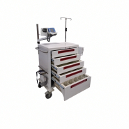 Chariot d'urgence et de réanimation modulable JETCART - Matériaux durables, tiroirs modulables et roulettes robustes_1