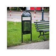 03.036.Sc - Poubelle Droid Zano - 40L - Acier noir avec couvercle protège-pluie_1