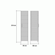 ARMOIRE DE RANGEMENT 1 PORTE BLANC MAT LARGEUR 50 X 60 CM PROFONDEUR_1