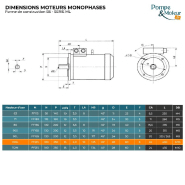 Moteur électrique monophasé CEMER ML100L24B5 - 220V 3kW 1500 tr/min - IP55 - Bride B5 - Double condensateur_1