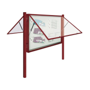 Vitrine extérieure 2000 sur poteaux Ø76 mm - Plexichocs®, serrure sécurisée et options personnalisables - Réf : 410070+416411+402900.Gpro_1