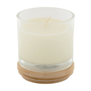 Bougie parfumée à la vanille - cire végétale 95g - verre avec couvercle en bambou_1