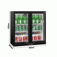 Arrière-bar réfrigéré 2 portes battantes vitrées - 220 litres | BKTG2SN_1