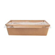 Barquette Kraft + couvercle PET 900cc 17,4x13,4x4,8 - par 50_1