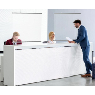 Cloisons translucides Écran Protec Susp. Transparent H 70 x L 150cm + 2 câbles 200 cm - Réf : 490732 - Poids 1,5 kg - Réglable avec câbles acier inox_1