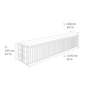 Conteneur maritime 40 pieds open top - Longueur 12m - Surface 66m3 -  idéale pour les équipements industriels, les matériaux lourds ou les objets hors gabarit_1