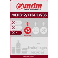 Palette plastique 800 x 1200 mm avec 3 semelles PE vierge - adaptée à toute utilisation industrielle et aux racks - MED812/CD/PEV/3S_1