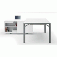 Bureau d'angle X8 avec plateau en verre - Officity. - 209, Verre Blanc, Gauche_1