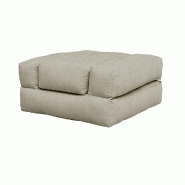 Fauteuil futon standard convertible - Cube Chair couleur lin - 3 formes modulables - Matelas 90x190 cm_1