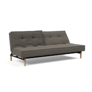 Canapé-lit Innovation Living Splitback Styletto - Convertible en lit 115x210 cm - Pieds chêne naturel - Tissu Flashtex Dark Grey_1
