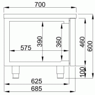 Table réfrigérée 600 haute 4 portes l2130mm négative 7489.5082 COMBISTEEL_1