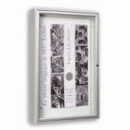 Vitrine extérieure 1000 en verre sécurisé - cadre aluminium 75mm - porte battante ou levante réversible_1