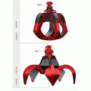 Grappins pour pelles et chargeurs RR360 à RR1100 Rozzi - série RP et RV, avec carters et protections, rotation disponible_1