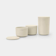 Pots de stockage - Kit de 3 - Soft Beige - Ensemble de Rangement Brabantia ReNew pour épingles à cheveux, boucles d'oreilles et cotons-tiges_1