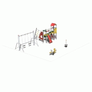 Structure de jeux combinées - NEO21201I - PNEO - MR20 - BN01PE - Kitneo7 avec toboggan, mur d'escalade et balançoire_1