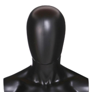 Tête homme Oeuf pour mannequin modulable noir mat_1