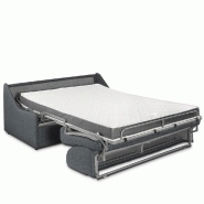 Canapé-lit Ristretto Express Compact - Matelas 140 cm épaisseur 16 cm - Tissu tweed gris graphite_1