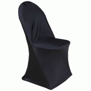 Chaise pliante de réception - Structure en acier, assise PEHD, housse noire lavable_1