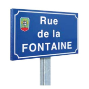 Panneau signalétique de rue - aluminium 15/10ème à bords pliés, laqué polyuréthane_1