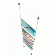 Signalétique sur câble à LED - Module porte-affiche A4 - Kit de 5 formats A4 verticaux - Réf CT7011_1