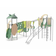 Structure multi-activités métallique Organik - LD1OR3091 - Ludoparc - 3 tours en inox avec planchers HPL_1