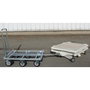 Base roulante tractable et ergonomique à plateau rotatif de 360° avec blocage à 180° idéale pour la manutention des palettes et bacs en flux internes_1