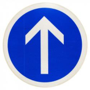 Panneau d'obligation B21B - Direction obligatoire à la prochaine intersection : tout droit - WP Signalisation_1