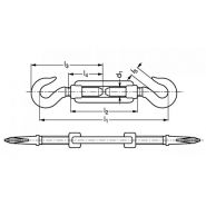18-43 - Tendeur d'arrimage Emile Maurin - à lanterne 2 crochets, acier zingué blanc_1