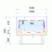 Bac réfrigéré panoramique FRESHVIEW 2m50 - froid positif, 2500 mm x 1040 mm x 920 mm, sans couvercle_1