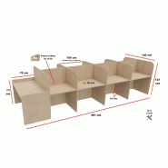 Bureau de centre d'appels version double 9 personnes avec poste superviseur. - Acacia clair, 9 places_1
