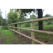 Clôture bois normandie pour chevaux - horse stop - 3 demi-lices, 1m70 - ref. Bt250-3_1