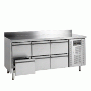 Comptoir pour saladette réfrigéré CK7360 6 tiroirs GN1/1 pces Inox TEFCOLD_1