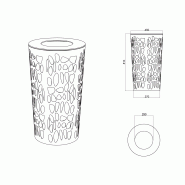 Corbeille Claps Conic - Poubelle publique 80L - The Italian Lab - Design en acier découpé au laser_1