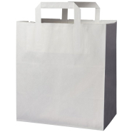 Sac kraft à poignées plates renforcées, recyclable et biodégradable - Vente à emporter - Formats variés_1