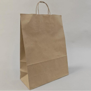 Sac kraft recyclé brun à poignées torsadées 32 x 13 x 41 cm par 50_1