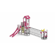 Structure multi-activités métallique chlorophylle Zoop - LD1BPMET4300 - 2 tours - 1,5 à 6 ans - Ludoparc_1