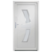 Vidaxl porte d'entrée blanc 108x208 cm pvc 3187925_1